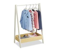 Relaxdays Burro para ropa infantil blanco,marrón claro