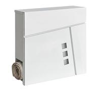 Relaxdays Buzón Blanco con Hueco para periódicos, 4 Llaves