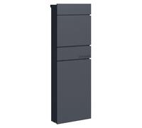 Relaxdays, buzón de pared con compartimento para periódicos, dimensiones (alto x ancho x profundidad): 111 x 39,5 x 14 cm, resistente a la intemperie, 2 llaves, buzón, color antracita