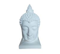 Relaxdays Cabeza de Buda, Figura de Resina Resistente a la Intemperie, decoración Zen para salón y jardín, 66.8x36.3x36.
