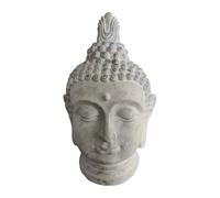 Relaxdays, cabeza de Buda, dimensiones: 78x45x39 cm, decoración zen de gran tamaño para salón y jardín, figura decorativa, resistente a la intemperie, resistente a las heladas, color beige