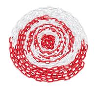 Relaxdays Cadena de Plástico para Señalización, Barrera Obras, Valla Aparcamientos, Colas, 10 m, Rojo/Blanco