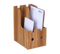 Relaxdays Caja archivador A4 con 2 compartimentos marrón