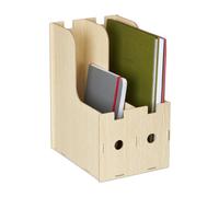 Relaxdays Caja archivador A4 con 2 compartimentos marrón claro