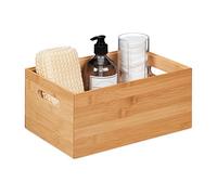 Relaxdays Caja de almacenaje apilable de bambú marrón claro