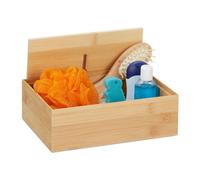 Relaxdays Caja de almacenaje de bambú con tapa marrón claro