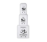 Relaxdays Set de 3 cajas para patatas blanco,negro