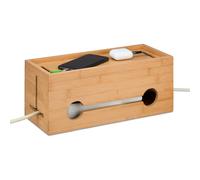 Relaxdays Caja de cables de bambú marrón claro