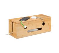 Relaxdays Caja de cables de bambú marrón claro