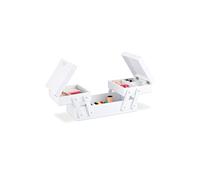 Relaxdays Caja de Costura Plegable con 5 Compartimentos, sin Contenido, 12 x 26 x 15,5 cm, Pino Blanco