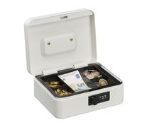 Relaxdays Caja de dinero con cierre de combinación blanco,negro,plata