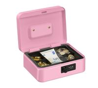 Relaxdays Caja de dinero con cierre de combinación rosa,negro,plata