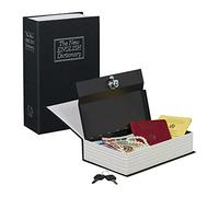 Relaxdays Caja Fuerte de Acero camuflada como Diccionario inglés, con 2 Llaves, 24 x 15,5 x 5,5 cm, Color Negro