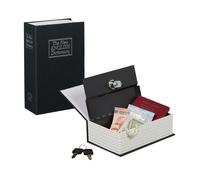 Relaxdays Caja fuerte pequeña con cerradura blanco,negro,plata