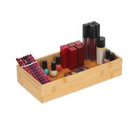Relaxdays Caja Organizadora Bambú, Caja Almacenamiento Baja sin Tapa, 6 x 30 x 15 cm, Caja Bambú Cocina, Baño, Natural