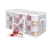 Relaxdays Caja para guardar bolas navideñas blanco,transparente