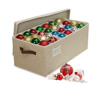 Relaxdays Caja para bolas de Navidad beige,marrón