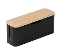 Relaxdays Caja para cables bambú marrón claro,negro