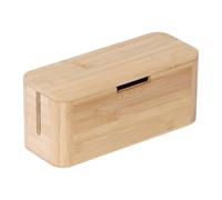 Relaxdays Caja para Cables de bambú con Tapa magnética, 14.5 x 34 x 13.5 cm, Natural