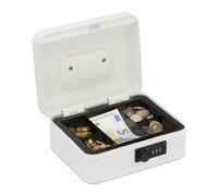 Relaxdays Caja para dinero combinación numérica blanco,negro,plata