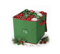 Relaxdays Caja para guardar bolas de Navidad verde,rojo