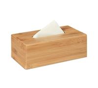 Relaxdays Caja para pañuelos hecha de bambú marrón claro