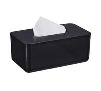 Relaxdays Caja para pañuelos XL bambú y madera negro