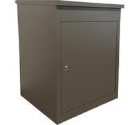 Relaxdays, caja para paquetes, 4 llaves, dimensiones: 56 x 45,5 x 44 cm, hierro, para montaje en suelo o pared, buzón para paquetes, color gris oscuro