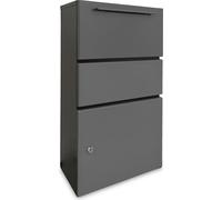 Relaxdays Caja de metal para paquetes antracita