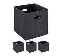 Relaxdays Cajas de almacenaje antracita set de 4 antracita