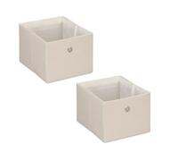 Relaxdays Cajas almacenaje set de 2 color a elegir beige,plata