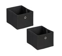 Relaxdays Cajas almacenaje set de 2 color a elegir negro,plata