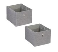 Relaxdays Cajas almacenaje set de 2 color a elegir plata,gris