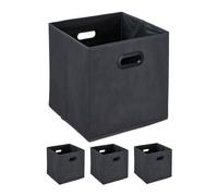 Relaxdays Cajas de almacenaje antracita set de 4 antracita
