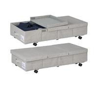 Relaxdays 2 cajas almacenaje bajo cama con ruedas negro,gris