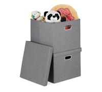 Relaxdays Cajas de almacenaje cuadradas set de 6 gris