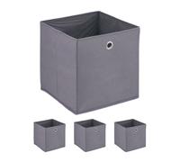Relaxdays Cajas de almacenaje grises en set de 4 plata,gris