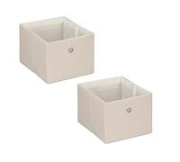 Relaxdays Cajas almacenaje set de 2 color a elegir beige,plata