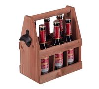 Relaxdays Cajón portabotellas con abridor marrón