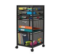 Relaxdays Cajonera con ruedas 5 cajones negro,plata