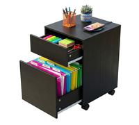 Relaxdays Cajonera con ruedas y archivo colgante negro