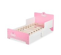Relaxdays Cama infantil con diseño de cisne blanco,marrón claro,rosa