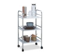 Relaxdays Camarera metálica de 3 pisos blanco,plata