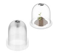 Relaxdays Campanas de Cultivo, Pack 10, 25 cm Ø, Anti Heladas y Caracoles, Cubiertas Apilables, Pet, Transparente