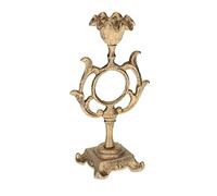 Relaxdays Candelabro Vintage, Portavelas Shabby Chic, Sujeta Velas 4 cm Ø, Hierro Fundido, 28,5 cm, Dorado