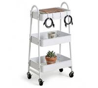 Relaxdays Carrito 3 niveles blanco