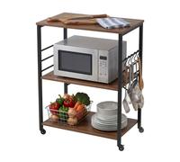 Relaxdays Carrito de cocina 3 niveles marrón,negro