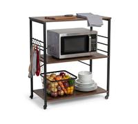 Relaxdays Carrito de cocina 3 niveles marrón,negro