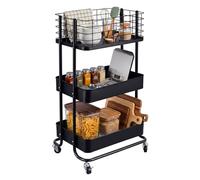 Relaxdays Carrito de Ruedas (Al x An x Pr) 77 x 45 x 34 cm, Acero, Negro