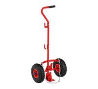 Relaxdays Carrito de Transporte para bombonas de 3 y 5 kg, Rojo y Negro | acero, ruedas neumáticas